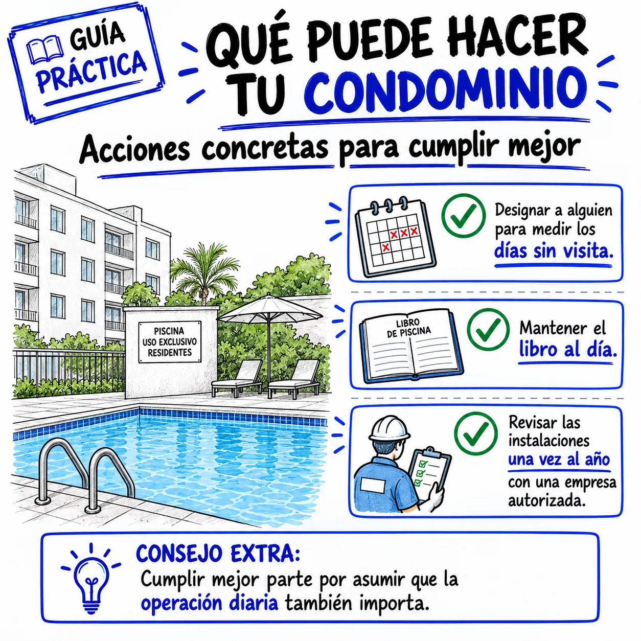 Qué puede hacer tu condominio: designar a alguien, mantener el libro al día, revisar las instalaciones