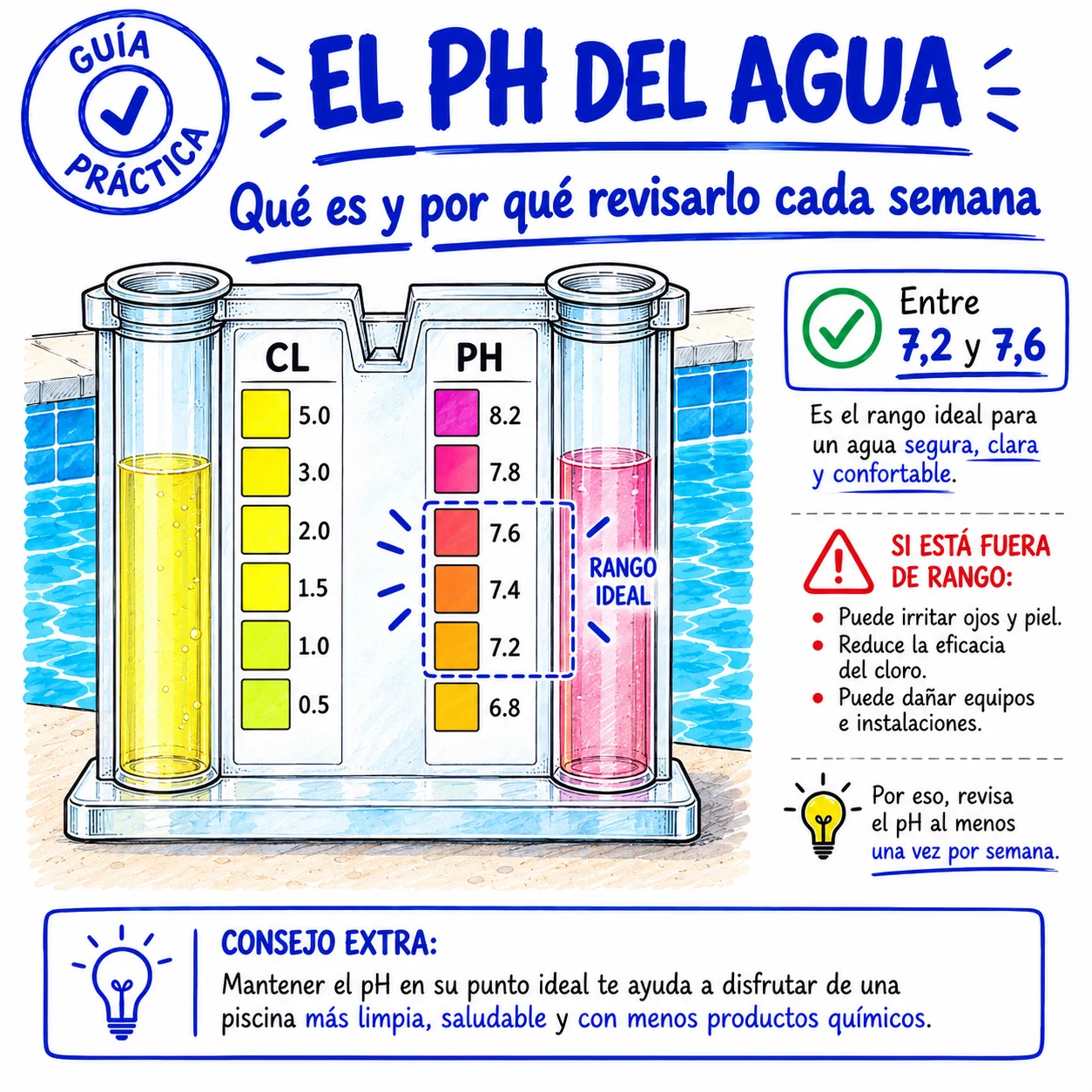 El pH del agua: qué es y por qué revisarlo cada semana