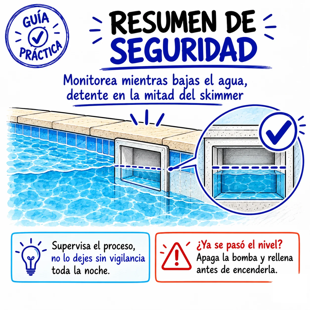 Resumen de seguridad: monitorea mientras bajas el agua