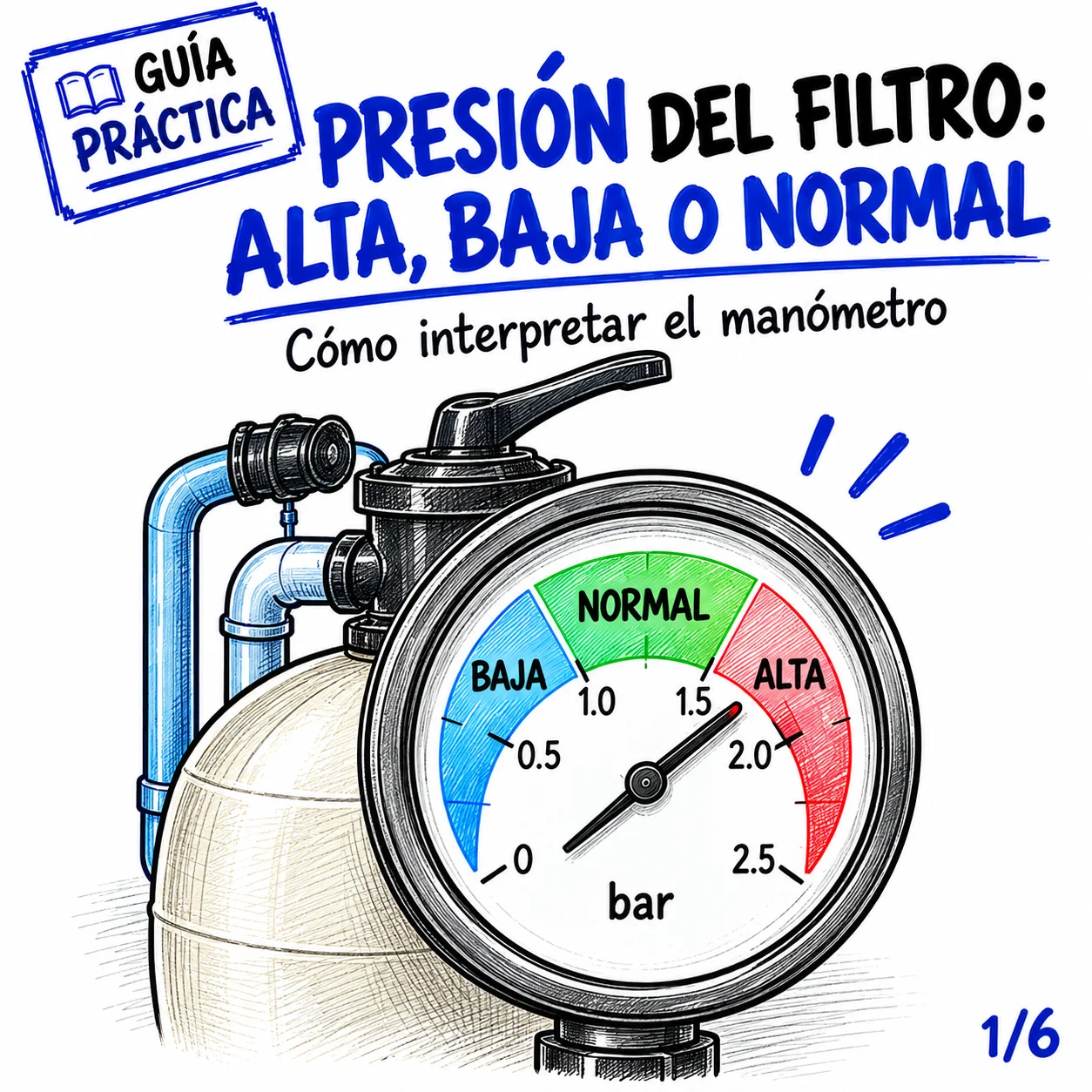 Presión del filtro: alta, baja o normal — cómo interpretar el manómetro