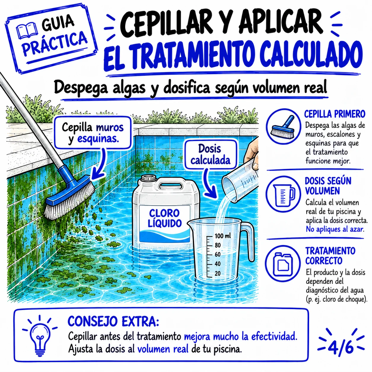 Cepillar los muros y aplicar el tratamiento calculado según el volumen real