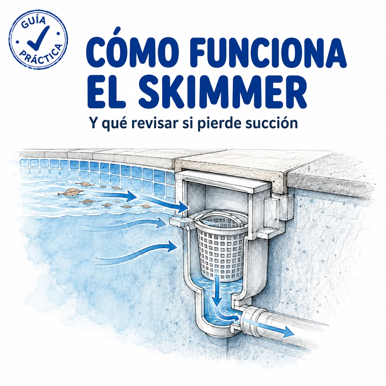 Cómo funciona el skimmer de una piscina