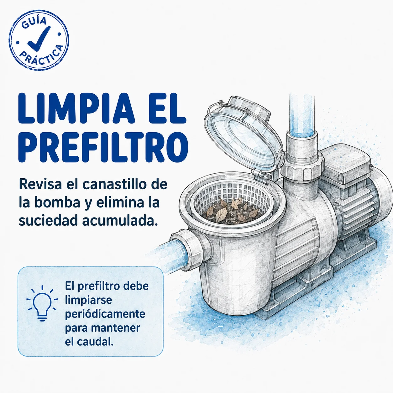 Limpieza del prefiltro de la bomba